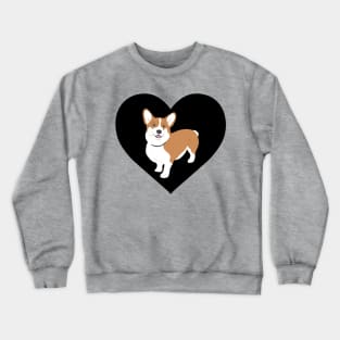 Corgi In A Black Heart Crewneck Sweatshirt